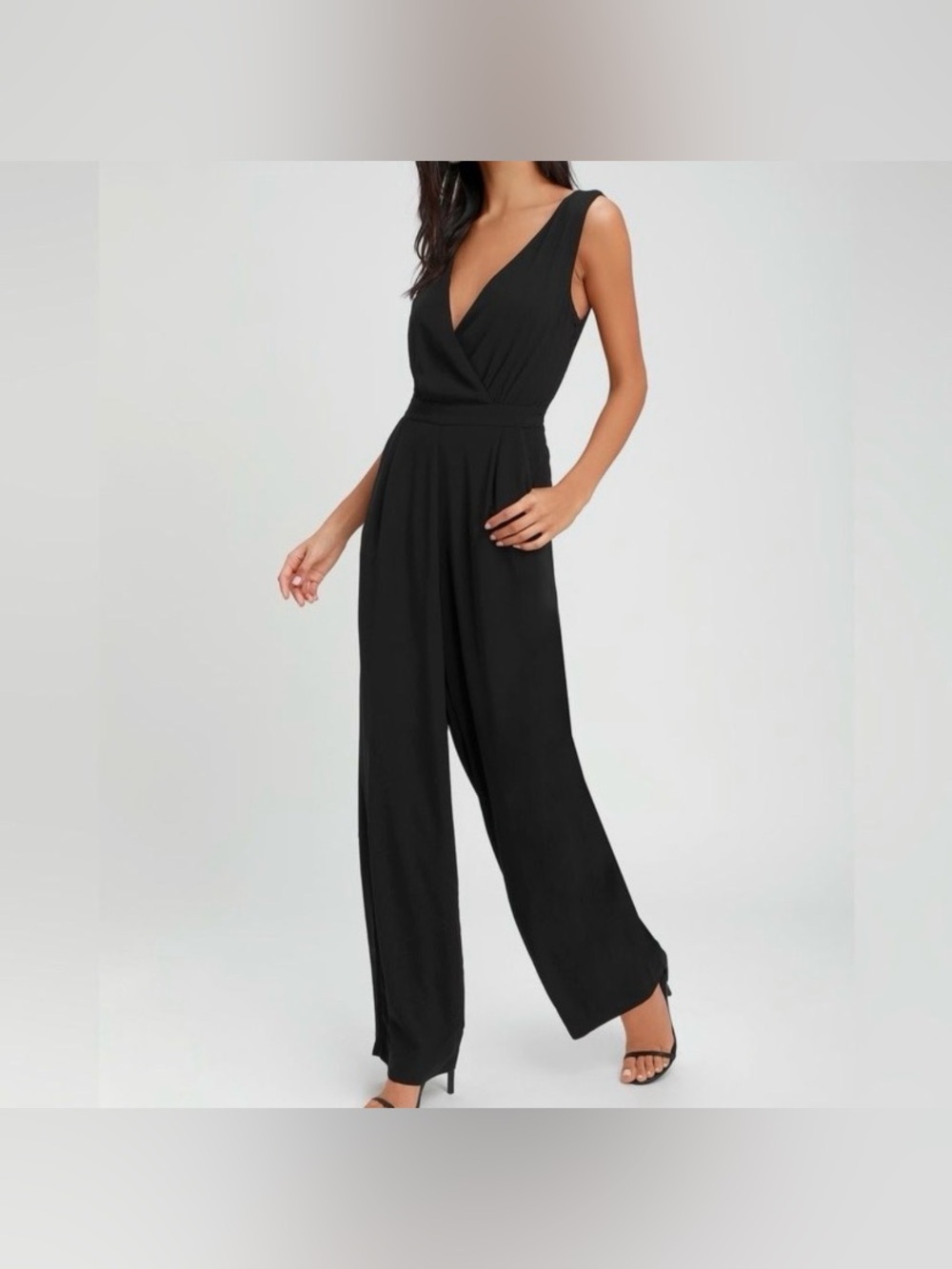 NWT Lulu’s Kiska Black Lace Wide-leg Jumpsuit